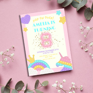 Convite de Aniversário Vibrante do Partido de Ti p