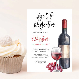 Convite de Aniversário Vinho Envelhecido à Perfeiç