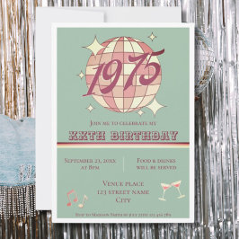 Convite de aniversário Vintage 1975 50th