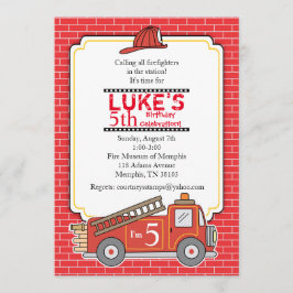 Convite de aniversário Vintage Fire
