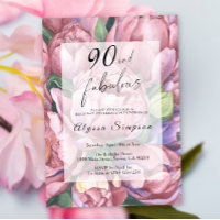 Convite de aniversário Vintage Floral 90