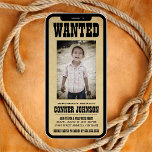 Convite de aniversário Vintage WANTED<br><div class="desc">Vintage queria um convite de aniversário estilo poster.</div>