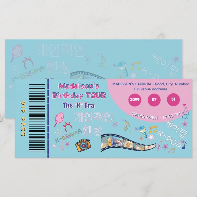 Convite de aniversário vip para festa de aniversár (Frente/Verso)