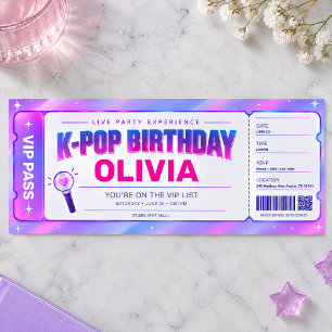 Convite de Aniversário VIP Passado em K-Pop Ingres
