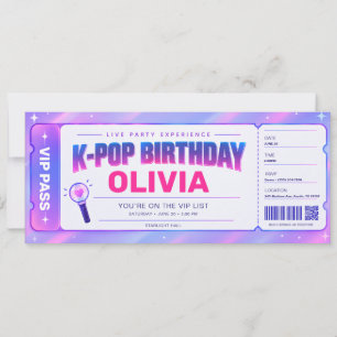 Convite de Aniversário VIP Passado em K-Pop Ingres