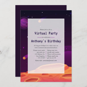 Convite de aniversário Virtual de Espaço