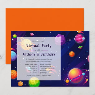 Convite de Aniversário Virtual Espacial