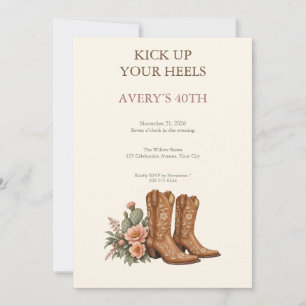 Convite de Aniversário Western Boots