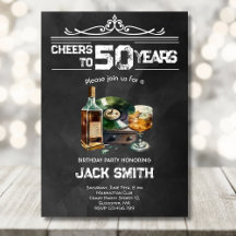 Convite de aniversário Whiskey para adultos