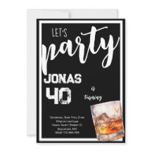 Convite de aniversário Whiskey para adultos