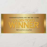Convite de aniversário WINNER DO TICKET DO ouro