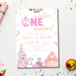 Convite de Aniversário Winter Onederland, Natal