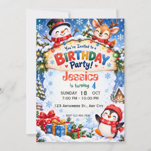 Convite de Aniversário Winter Wonderland