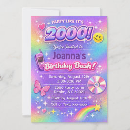 Convite de Aniversário Y2K dos Anos 2000