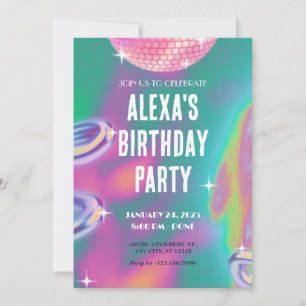 Convite de aniversário y2k retrô