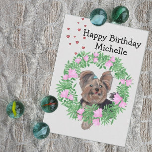 Convite de Aniversário Yorkshire Terrier Feliz