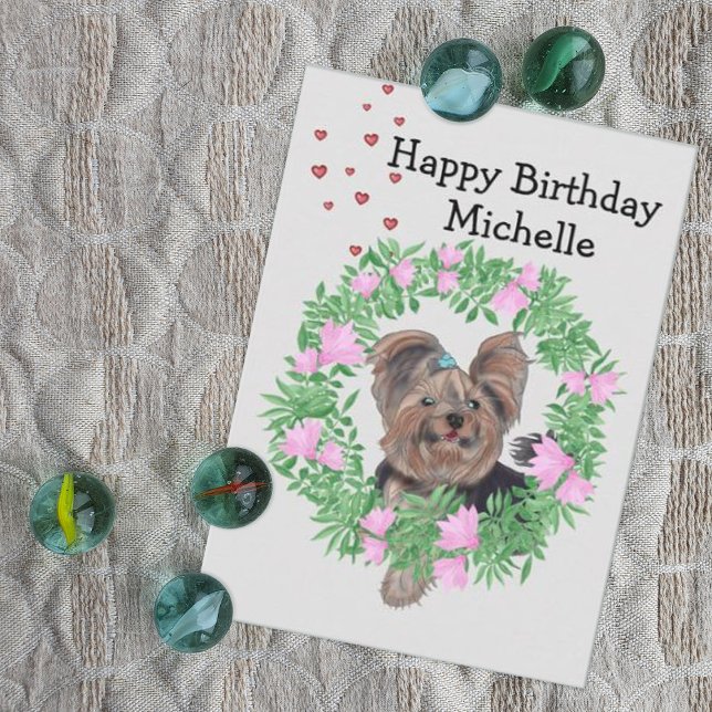 Convite de Aniversário Yorkshire Terrier Feliz (Criador carregado)
