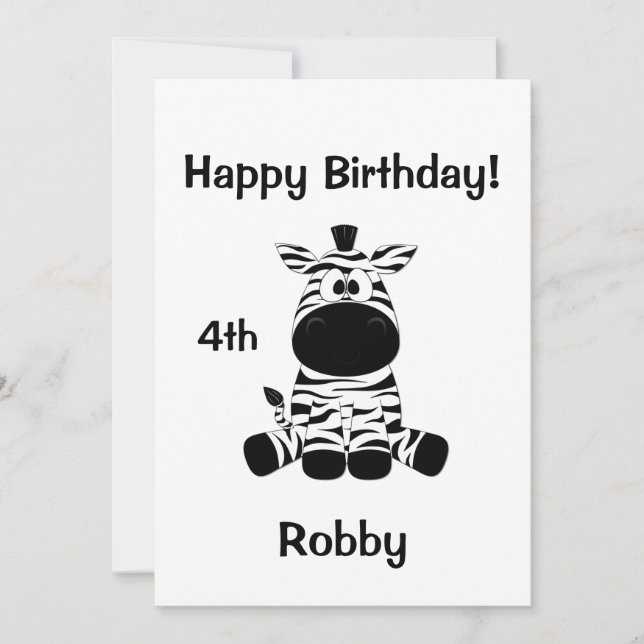 Convite de aniversário Zebra Goofy (Frente)