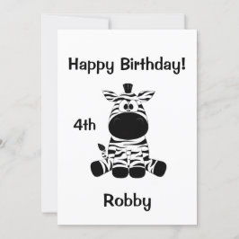 Convite de aniversário Zebra Goofy