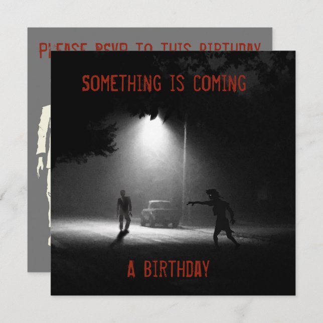 Convite de aniversário ZOMBIE por Jetpackcorps (Frente/Verso)