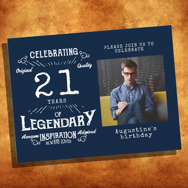 Convite de aniversários de aniversário de 21 anos  (Criador carregado)