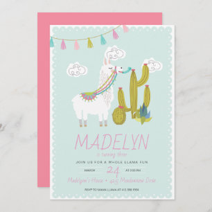 Convite De Aniversários Para Todo O Llama Diversão