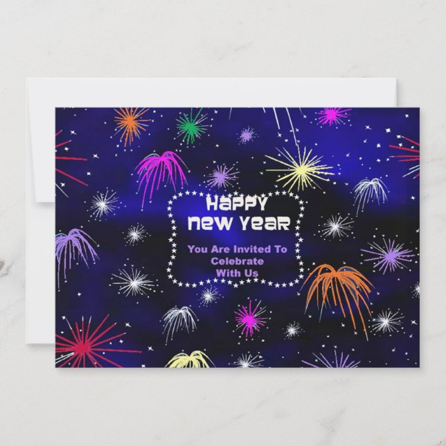 Convite de Ano Novo em Vidro Estreito (Frente)