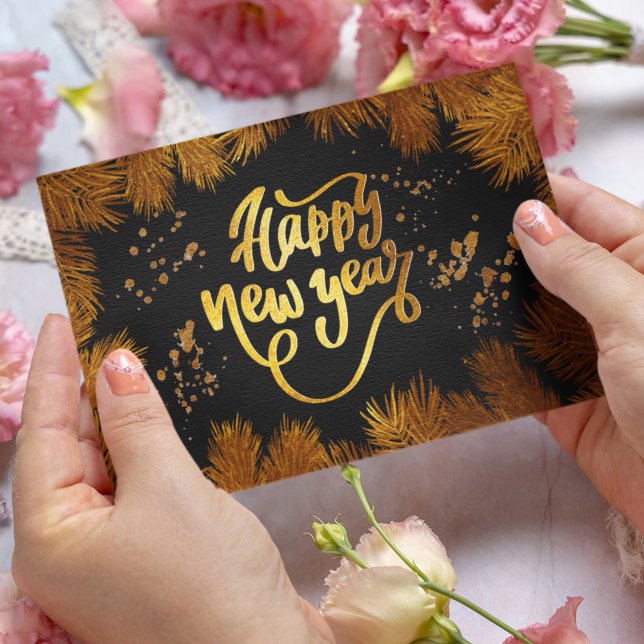 Convite de Ano Novo Festa da Empresa Pine Gold (Criador carregado)