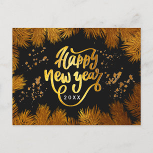 Convite de Ano Novo Festa da Empresa Pine Gold Pos