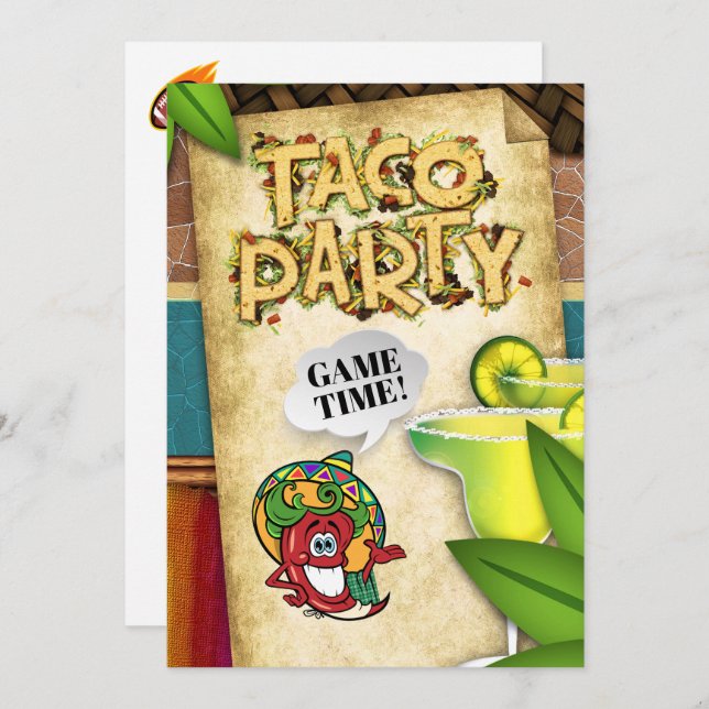 Convite de Ano Novo para Futebol de Taco Party (Frente/Verso)