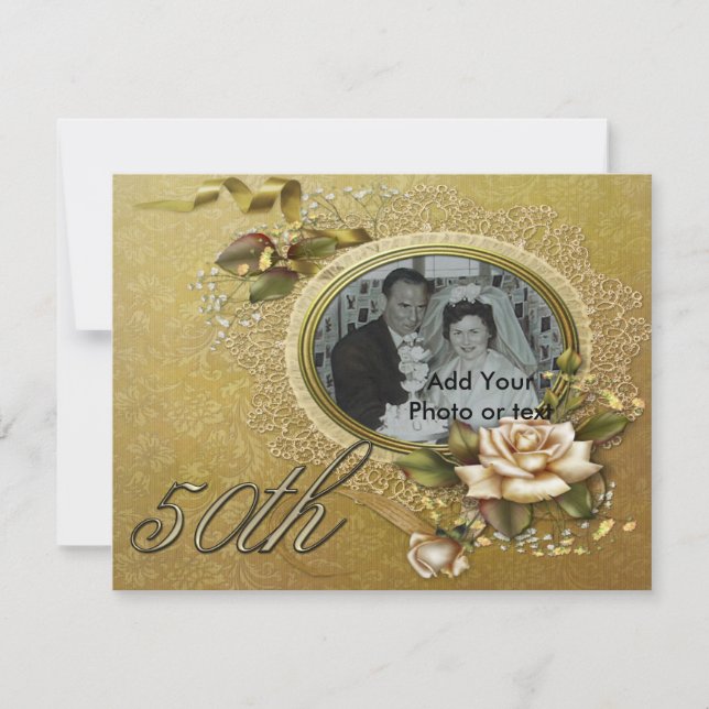 Convite de anúncio de bodas de ouro 50 anos (Frente)