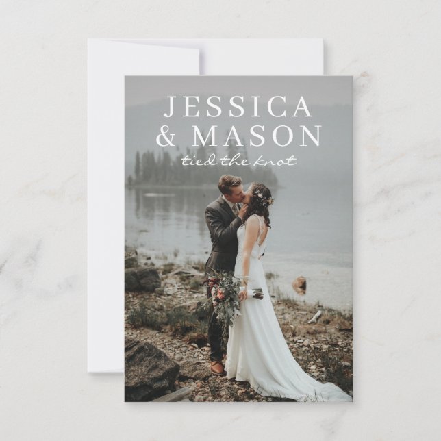 Convite de Anúncio de Casamento com Sobreposição E (Frente)