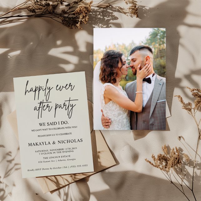 Convite de Anúncio de Casamento Minimalista com Fo (Criador carregado)