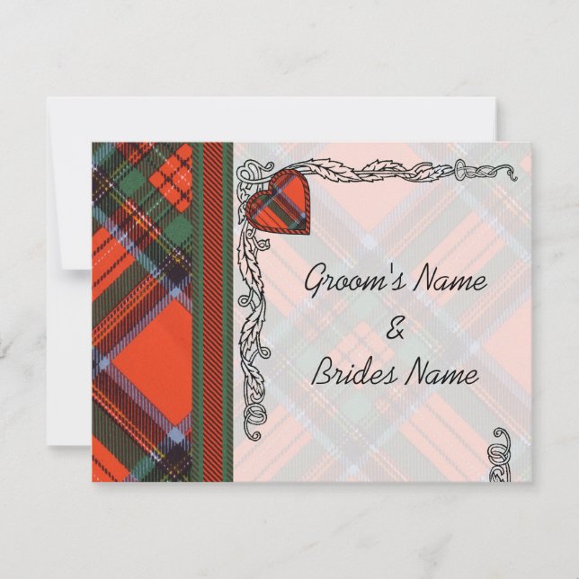 Convite de Anúncio de Casamento Royal Stewart (Frente)