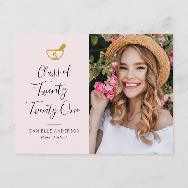 Convite de anúncio de formando de farmácia com scr (Frente)