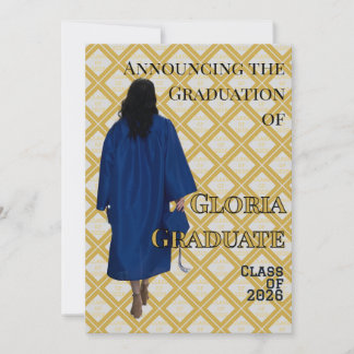 Convite de Anúncio de Formatura Preto e Dourado