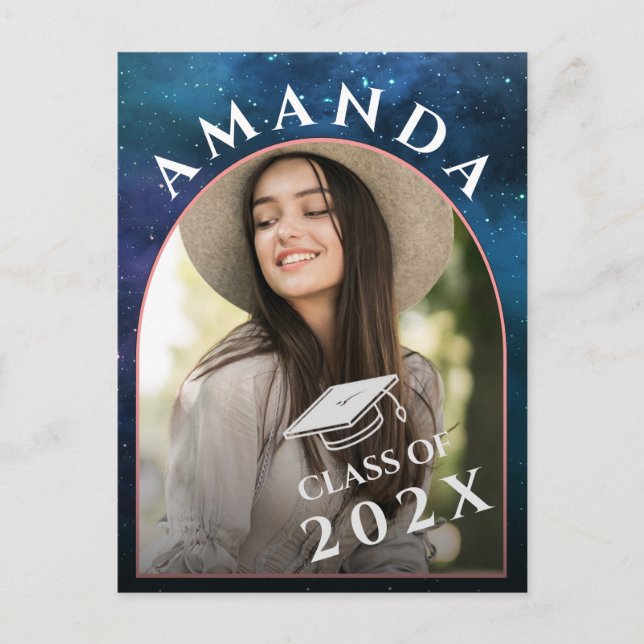 Convite de Anúncio de Graduação de Foto de Graduad (Frente)