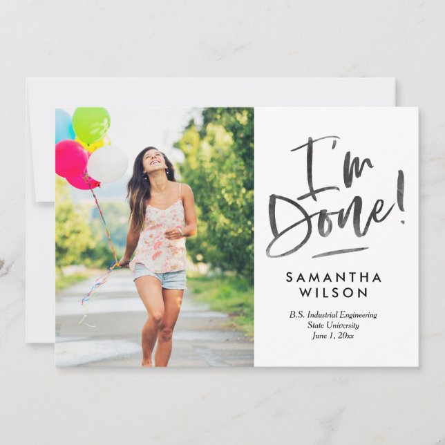 Convite De Anúncio De Graduação Finalmente Concluí (Frente)