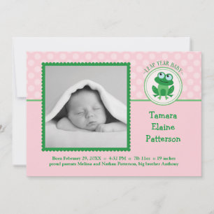 Convite de Anúncio de Nascimento de Menina no Ano 