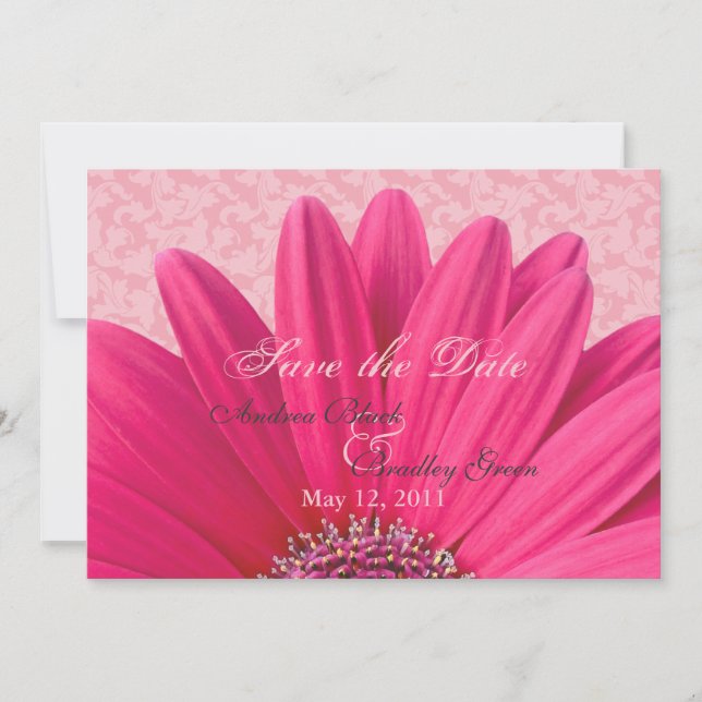 Convite de Anúncio de Salvar a Data com Margarida  (Frente)