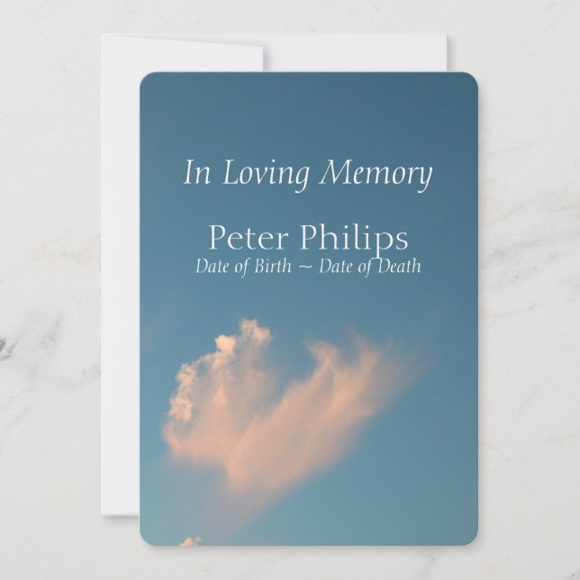 Convite de Anúncio Funeral da Nuvem de Face 3 (Frente)