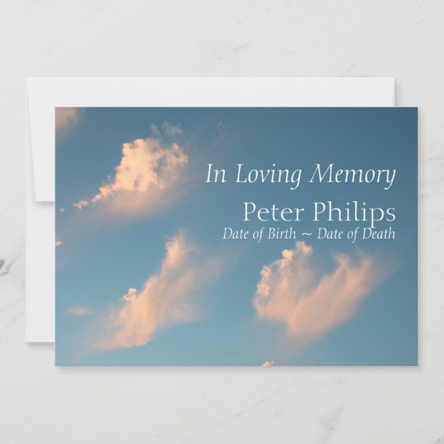 Convite de Anúncio Funeral da Nuvem de Rosto 1 (Frente)