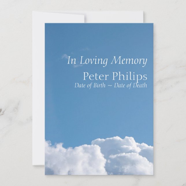 Convite de Anúncio Funeral do Sky 1 Pacote (Frente)