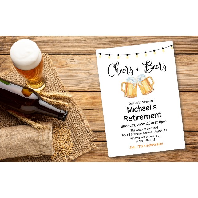 Convite de Aposentadoria Cheers e Beers (Criador carregado)