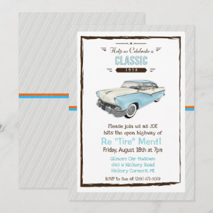 Convite de Aposentadoria Retro Carro Clássico