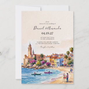 Convite de Aquarela da Costa de Sitges, Espanha