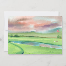 Convite de Aquarela de Golfe