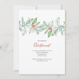 Convite de Aquarela de Natal Botânico