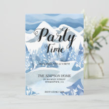 Convite de Aquarela do Winter Wonderland