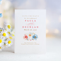 Convite de Aquarela Flor Silvestre Boho